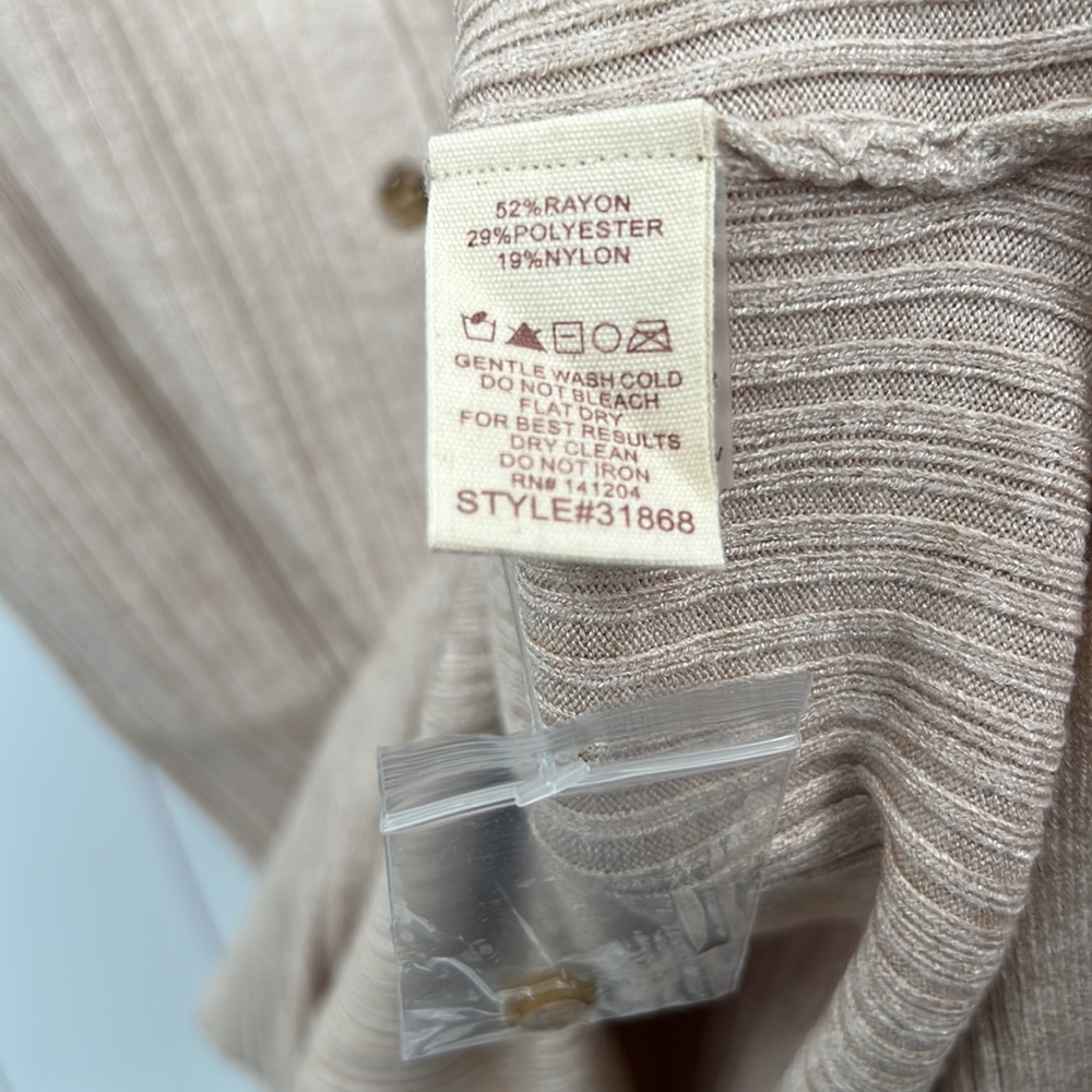 🆕Hem & Thread Ribbed Dress Longline Duster Cardigan Sweater Dress Khaki Color - Picture 8 of 9